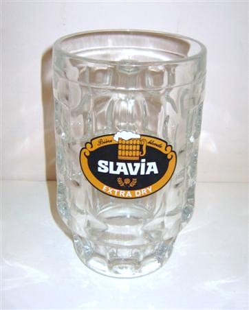 beer glass from the Comte brewery in France with the inscription 'Biere Blond Slavia Extra Dry'