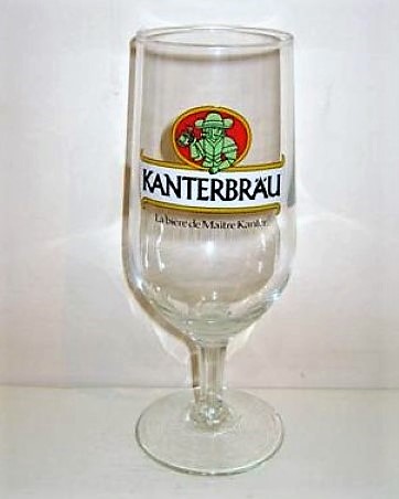 beer glass from the Kanterbrau brewery in France with the inscription 'Kanterbrau, La Biere Demaitre Kanter'