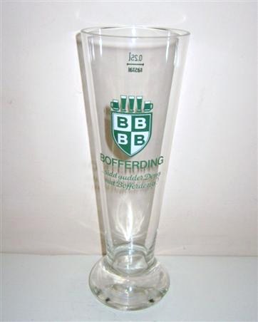 beer glass from the Bofferding brewery in Luxembourg with the inscription 'Bofferding, Sidd Gudder Deng Mat Bofferdeng'