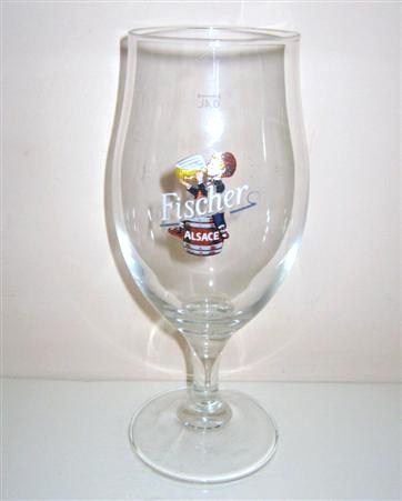 beer glass from the Fischer brewery in France with the inscription 'Fischer Alsace'