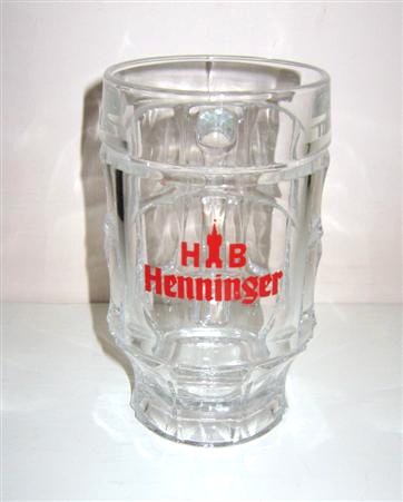 beer glass from the Henninger brewery in Germany with the inscription 'HB Henninger'