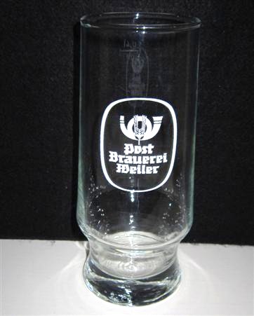 beer glass from the Post Brauerei Weiler brewery in Germany with the inscription 'Post Brauerei Weiler'