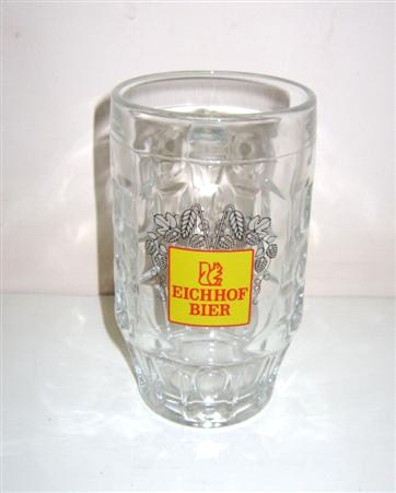 beer glass from the Eichhof  brewery in Switzerland with the inscription 'Eichhof Bier'