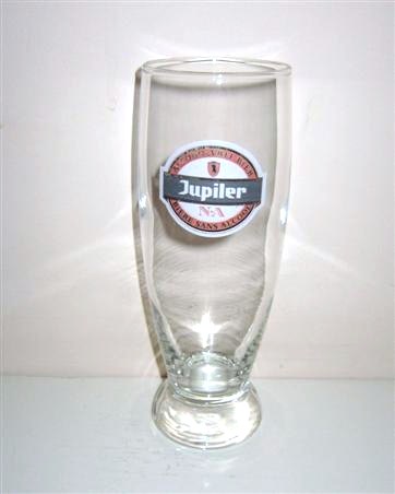 beer glass from the Piedboeuf brewery in Belgium with the inscription 'Alcoholvrij Beer, Biere Sans Alcool, Jupiler N.A'