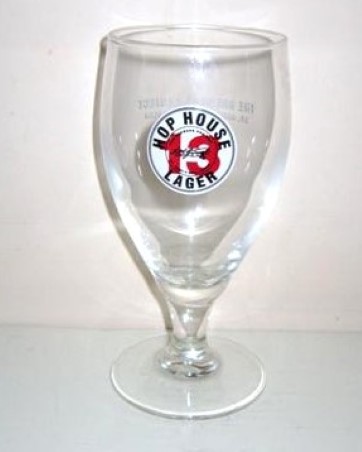 beer glass from the Guinness  brewery in Ireland with the inscription 'Hop House Lager'