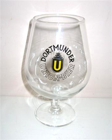 beer glass from the Dortmunder Union  brewery in Germany with the inscription 'Dortmunder Union Bier'