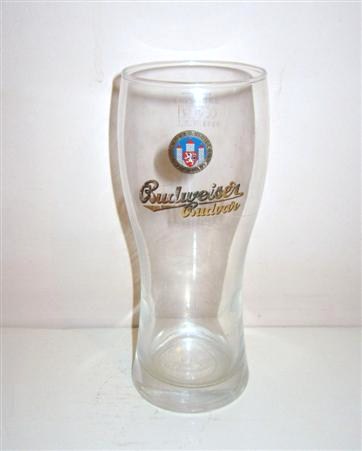 beer glass from the Budweiser Budvar brewery in Czech Republic with the inscription 'Budweiser Budvar, Woyz Sigillum Vium De   '