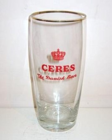 beer glass from the Ceres brewery in Denmark with the inscription 'Ceres, The Danish Beer'