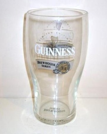 beer glass from the Guinness  brewery in Ireland with the inscription 'Limited Edtition 1759 Guinness Brewhouse Series. The St James's Gate Brewery Dublin '