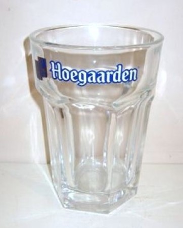 beer glass from the Hoegaarden  brewery in Belgium with the inscription 'Hoegaarden'