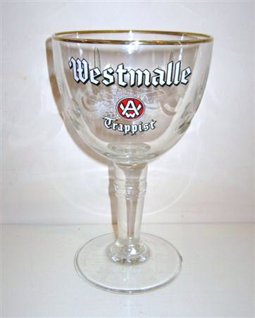 beer glass from the Westmalle brewery in Belgium with the inscription 'Westmalle Trappist'