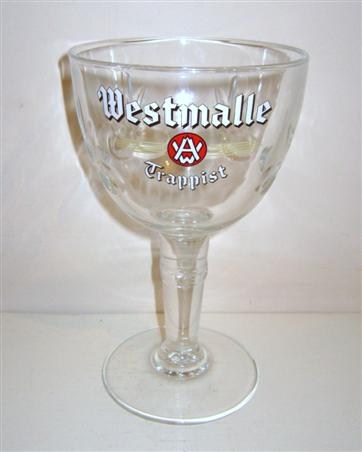 beer glass from the Westmalle brewery in Belgium with the inscription 'Westmalle Trappist'