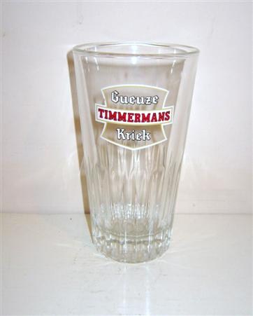 beer glass from the Belle vue brewery in Belgium with the inscription 'Gueuze Timmermans Kriek'