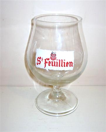 beer glass from the St Feuillien brewery in Belgium with the inscription 'St Feuillien'