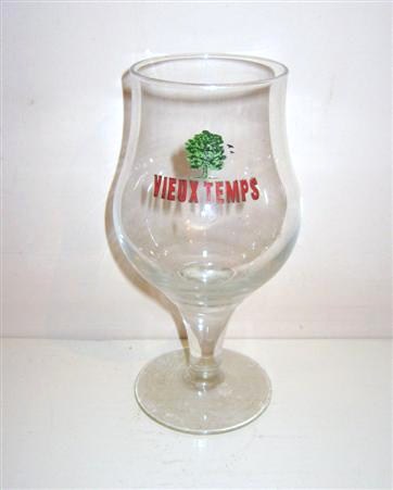 beer glass from the InBev brewery in Belgium with the inscription 'Vieux Temps'