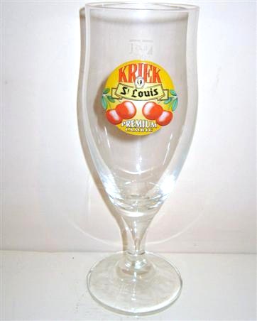 beer glass from the Van Honsebrouck brewery in Belgium with the inscription 'Kiriek St-Louis, Premium Lambic'