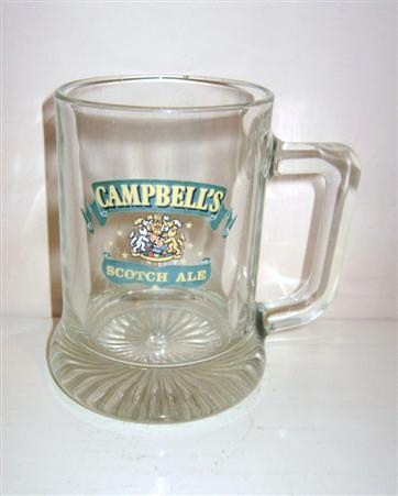 beer glass from the InBev brewery in Belgium with the inscription 'Campbell's Scotch Ale'