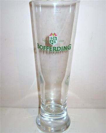 beer glass from the Bofferding brewery in Luxembourg with the inscription 'Depuis 1764 Bofferding'