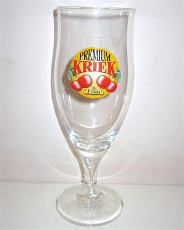 beer glass from the Van Honsebrouck brewery in Belgium with the inscription 'Premium Kiriek St-Louis'