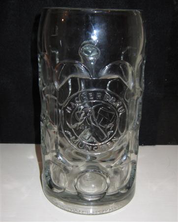 beer glass from the Hacker-Pschorr brewery in Germany with the inscription 'Hackerbrau Munchen'
