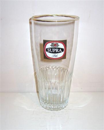 beer glass from the Supra  brewery in Belgium with the inscription 'Supra Pils'