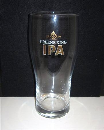 beer glass from the Greene King brewery in England with the inscription 'Greene King IPA'