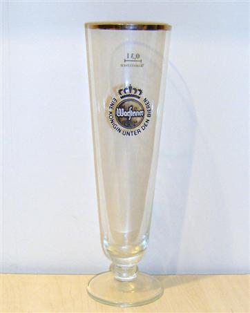 beer glass from the Warsteiner brewery in Germany with the inscription 'Warsteiner Premium verum Eine Konigin Unter Den Bieren'