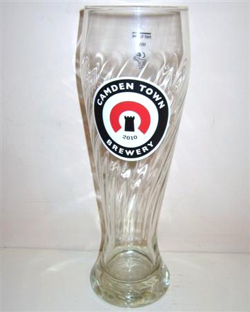 beer glass from the Camden Town  brewery in England with the inscription 'Camden Town 2010 Brewery'