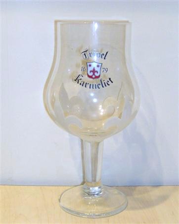 beer glass from the Bosteels  brewery in Belgium with the inscription 'Triple 1679 Karmeliet'