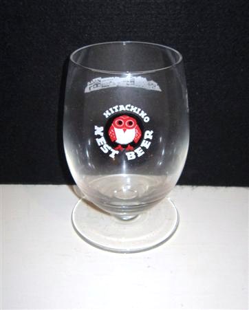 beer glass from the Kiuchi brewery in Japan with the inscription 'Hitachino Nest Beer'