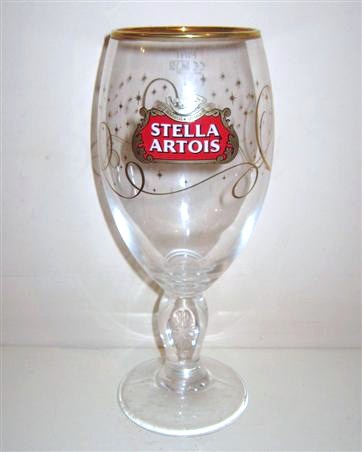 beer glass from the Stella Artois brewery in Belgium with the inscription 'Stella Artois'