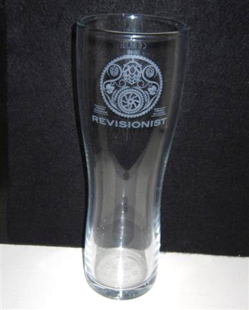 beer glass from the Revisionist brewery in England with the inscription 'Revisionist'