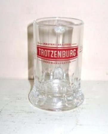 beer glass from the Trotzenburg brewery in Germany with the inscription 'Trotzenburg'