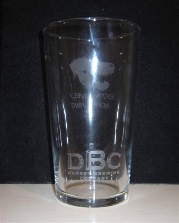 beer glass from the Dorset brewery in England with the inscription 'DBC Dorset Brewing Company'