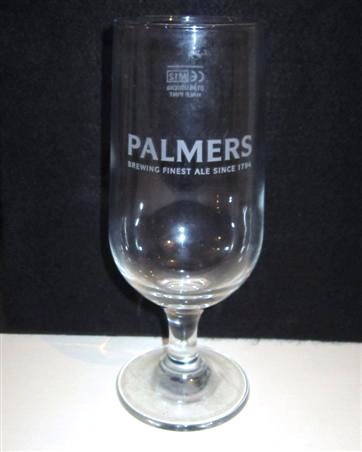 beer glass from the Palmers brewery in England with the inscription 'Palmers, Brewing Finest Ale Since 1777'