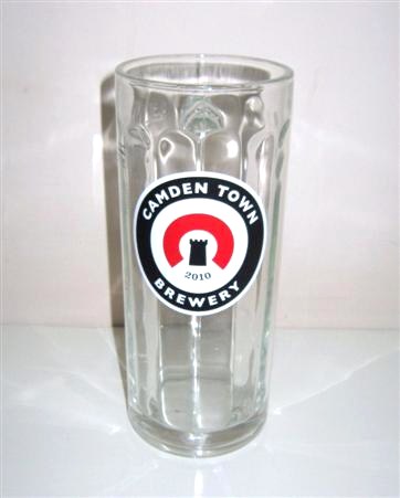 beer glass from the Camden Town  brewery in England with the inscription 'Camden Town 2010 Brewery'