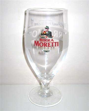 beer glass from the Moretti brewery in Italy with the inscription 'Birra Moretti'