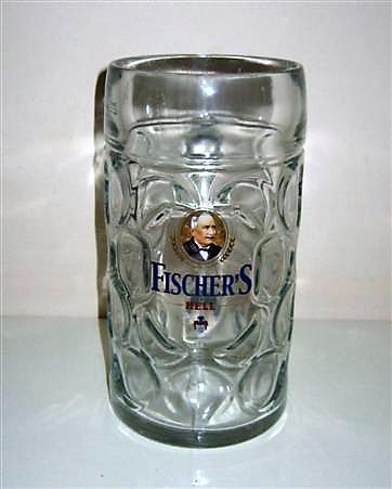 beer glass from the Piedboeuf brewery in Belgium with the inscription 'Fischer's Hell'