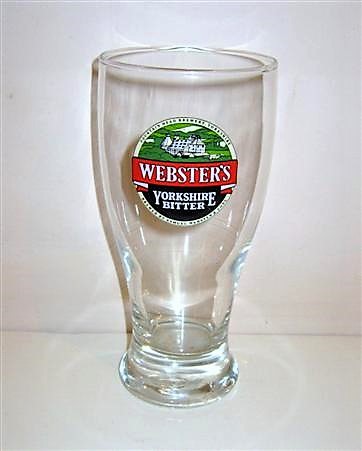 beer glass from the Webster's brewery in England with the inscription 'Webster's Yorkshire Bitter'
