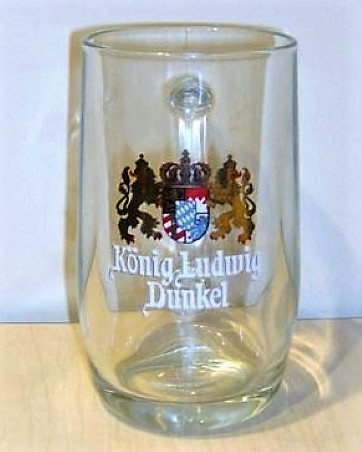 beer glass from the Dunkel brewery in Germany with the inscription 'Konig Ludwig Dunkel'