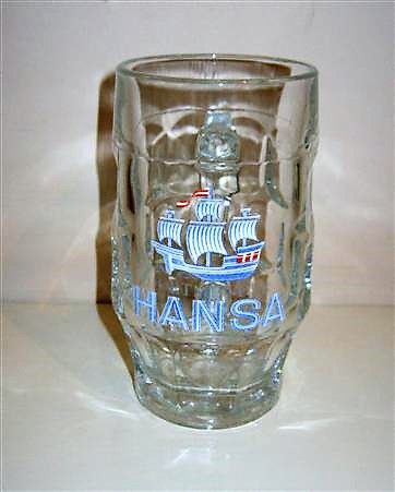 beer glass from the Dab brewery in Germany with the inscription 'Dortmunder Hansa'