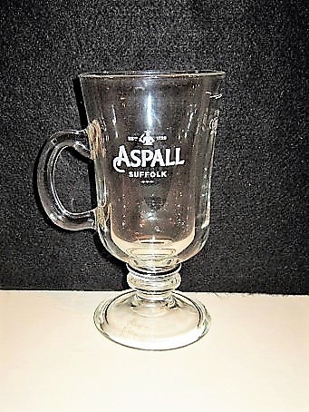 beer glass from the Aspall brewery in England with the inscription 'Estd Aspall Suffolk'