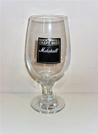 beer glass from the Robinsons brewery in England with the inscription 'Rock'n'roll Craft Beer, Marshall'