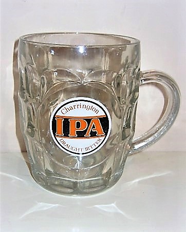 beer glass from the Charrington brewery in England with the inscription 'Charrington IPA Draught Bitter'
