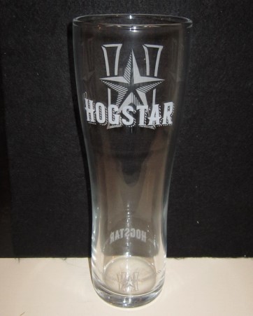 beer glass from the Hogs Back brewery in England with the inscription 'Hogstar'