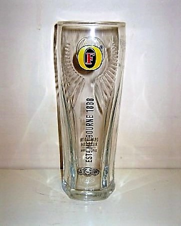 beer glass from the Foster's brewery in Australia with the inscription 'F, EST Melbourne1888 '