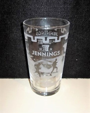 beer glass from the Jennings brewery in England with the inscription '1828 Jennings'
