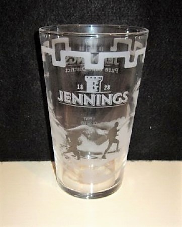 beer glass from the Jennings brewery in England with the inscription '1829 Jennings'