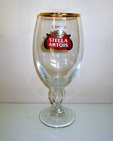 beer glass from the Stella Artois brewery in Belgium with the inscription 'Anno 1366 Stella Artois'