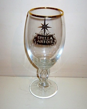 beer glass from the Stella Artois brewery in Belgium with the inscription 'Anno 1366 Stella Artois'